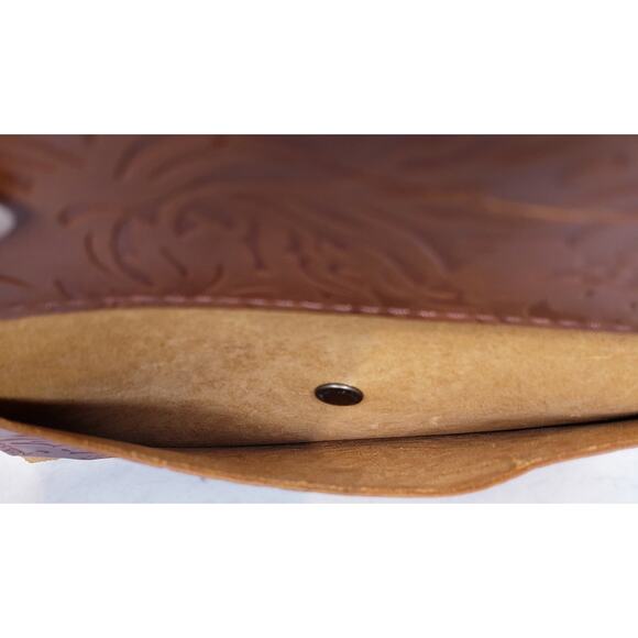 PORTLAND LEATHER GOODS Rancher Wallet Floral Embossed Tooled Leather in Brown - Picture 11 of 16